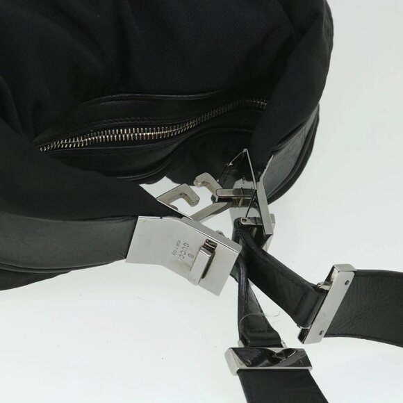 GUCCI Shoulder Bag Canvas Leather Black Auth - Picture 7 of 16